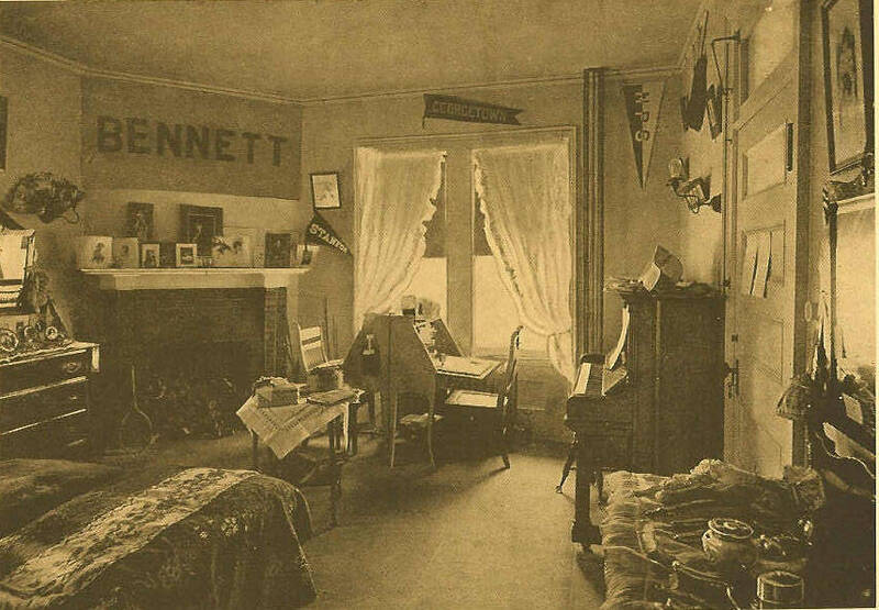 Student dorm room, Bennett College, Halcyon Hall, Millbrook, Dutchess, New York, c. 1908. Bennett College Collection. image for item in a row of 2, linking to full sized image.