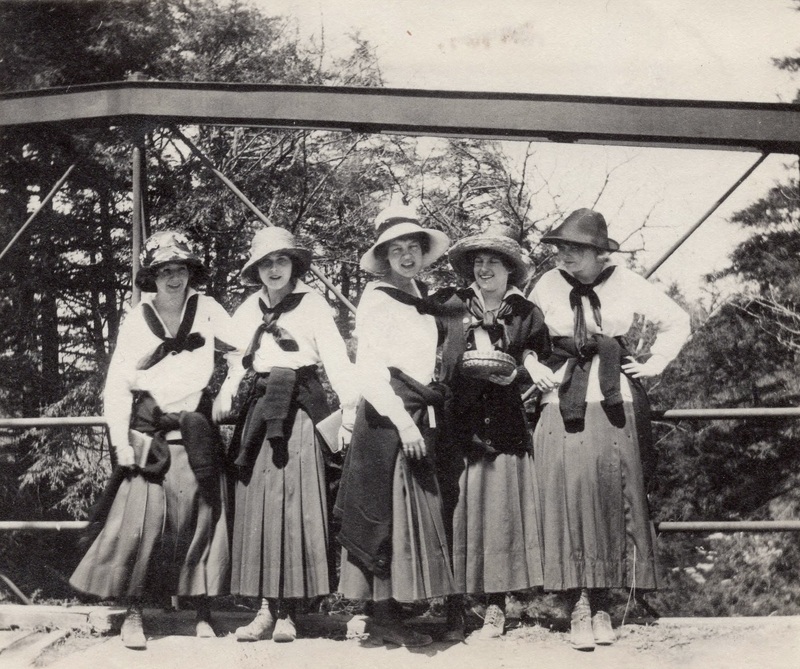 Photo of students in Peter Thomson middy suit uniforms, Bennett College, Millbrook, Dutchess, New York, 1911. Bennett College Collection. Image of item