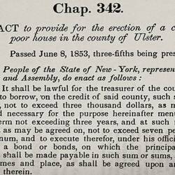 1853- 6_8 An Act To Provide for the erection of a county poor house in the county of Ulster abridged.jpg